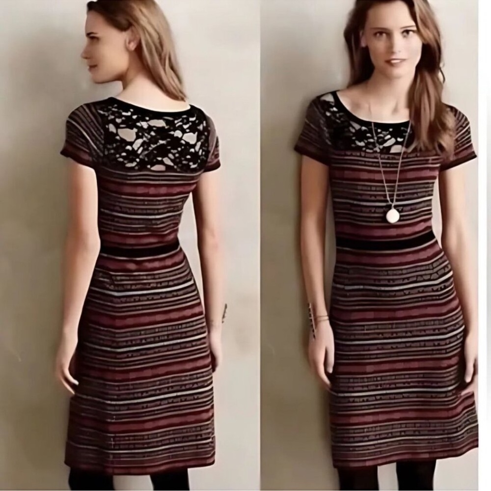 ANTHROPOLOGIE Sparrow Fair Isle Wool Short Sleeve Sweater Dress